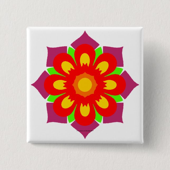 Psychedelic Snowflake Button (Front)