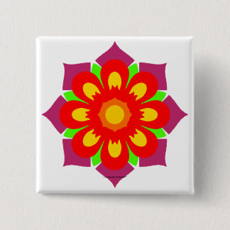 Psychedelic Snowflake Button