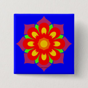 Psychedelic Snowflake Pinback Button