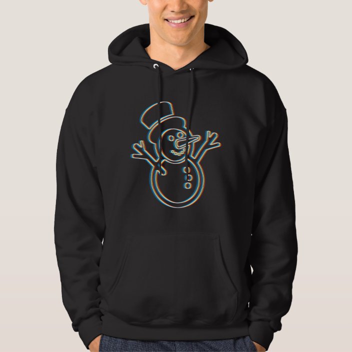 Smiling Snowman with Shades Unisex Zipper Hoodie 