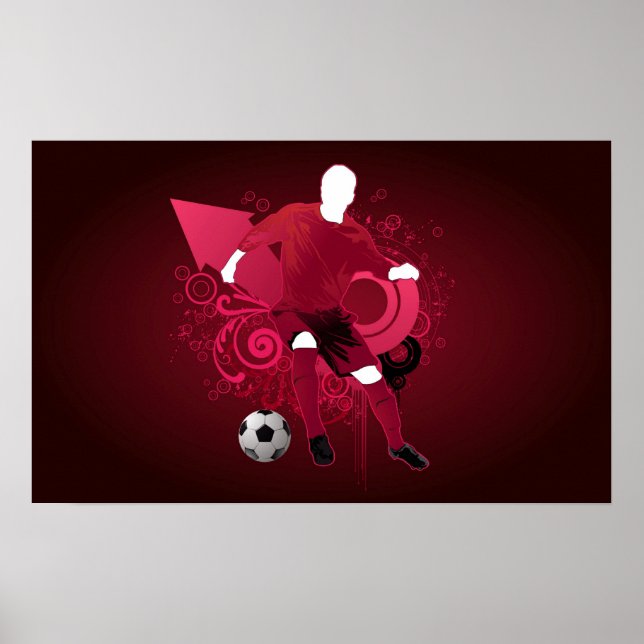 Psychedelic Soccer Player Poster (Front)