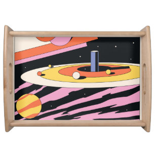Psychedelic Space: 70s Geometric Shapes Serving Tray