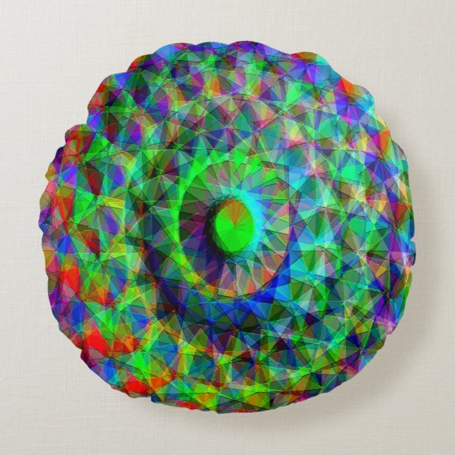 Psychedelic Spaceship...... Round Pillow (Front)