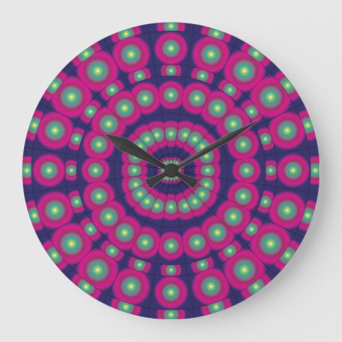 Psychedelic Spheres Dartboard Large Clock