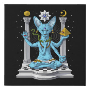 Psychedelic Sphynx Cat Shiva Faux Canvas Print