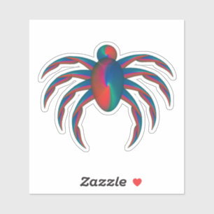 Psychedelic Spider Abstract Neon Creature Sticker