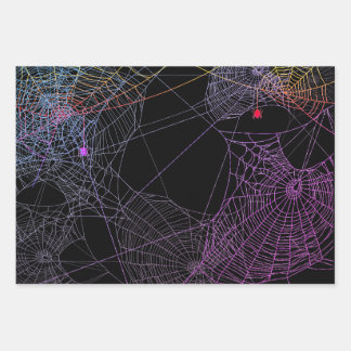 Psychedelic Spiders and Webs Wrapping Paper Sheets