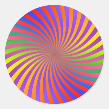 Psychedelic Spiral Design: Classic Round Sticker by spiritswitchboard at Zazzle