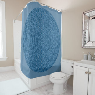 Psychedelic Spiral in Blue... Shower Curtain