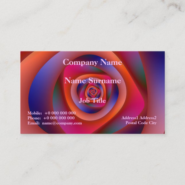 Psychedelic Spiral Labyrinth Classic Business Card (Front)