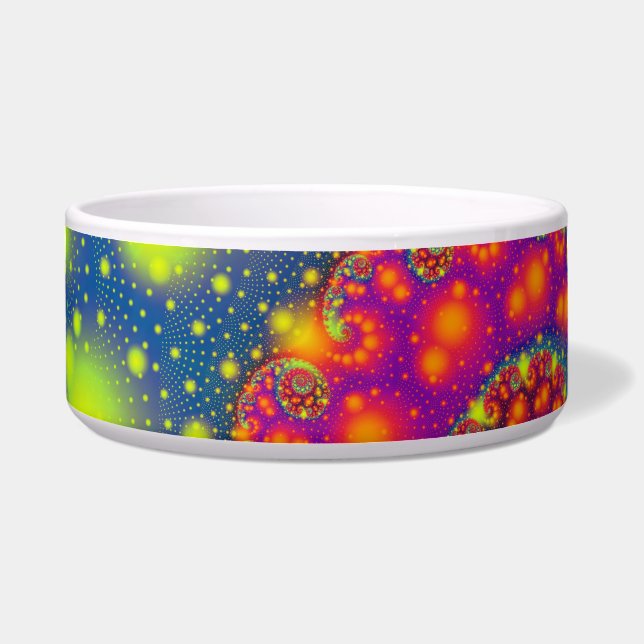 Psychedelic Spiral Neon Decorative Abstract Art Bowl (Front)
