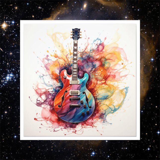 Psychedelic Splashing Guitars Photo Art #12 Print (Creator Uploaded)