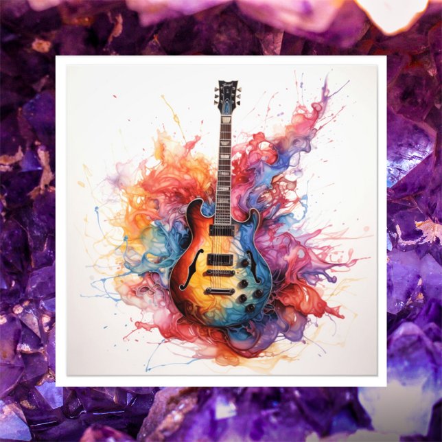 Psychedelic Splashing Guitars Photo Art #15 Print (Creator Uploaded)