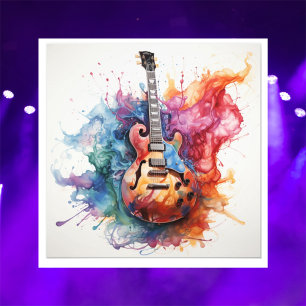 Psychedelic Splashing Guitars Photo Art #3 Print