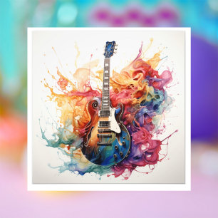 Psychedelic Splashing Guitars Photo Art #4 Print