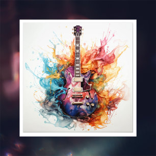 Psychedelic Splashing Guitars Photo Art #9 Print