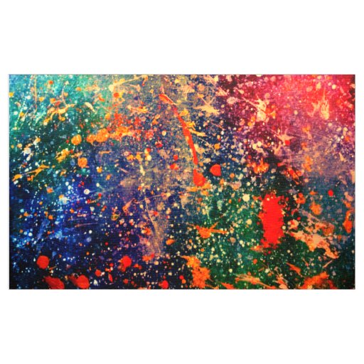 Psychedelic Splatter | Colorful Rainbow Abstract Fabric