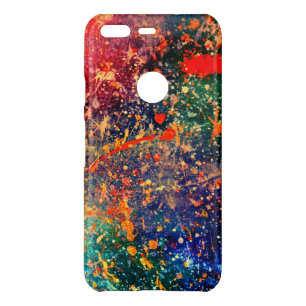 Psychedelic Splatter   Colorful Rainbow Abstract Uncommon Google Pixel Case