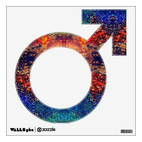 Psychedelic Splatter  Colorful Rainbow Abstract Wall Sticker