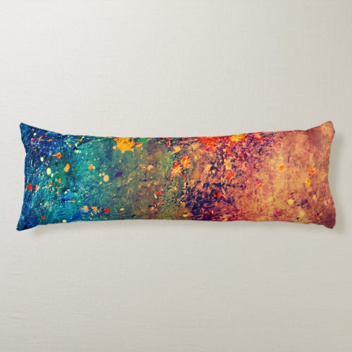 Psychedelic Splatter  Rainbow Abstract Monogram B Body Pillow