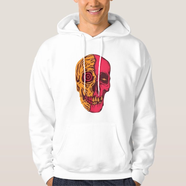 Psychedelic Split Skull Art Hoodie (Front)