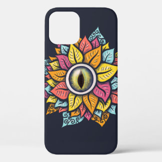 Psychedelic Spooky Eye Flower Colorful iPhone 12 Case