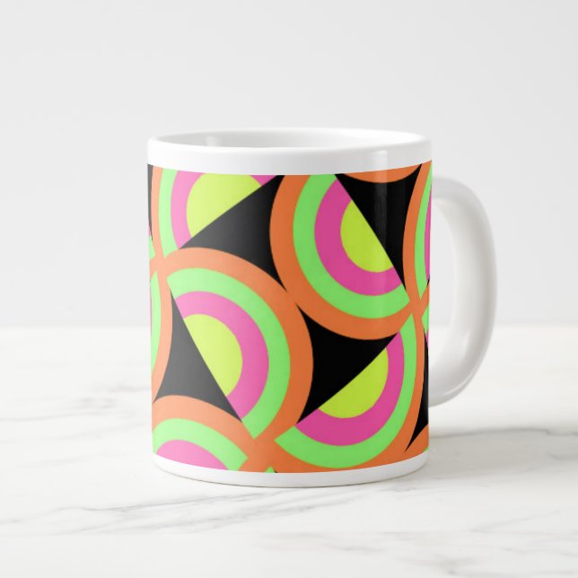 Psychedelic Squares Giant Coffee Mug (Front Right)