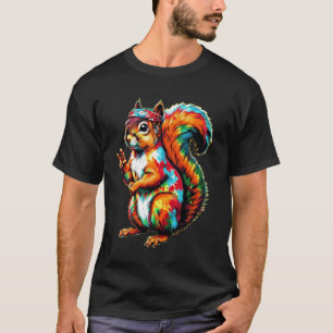 Psychedelic Squirrel Wildlife Animal Peace Fluff G T-Shirt