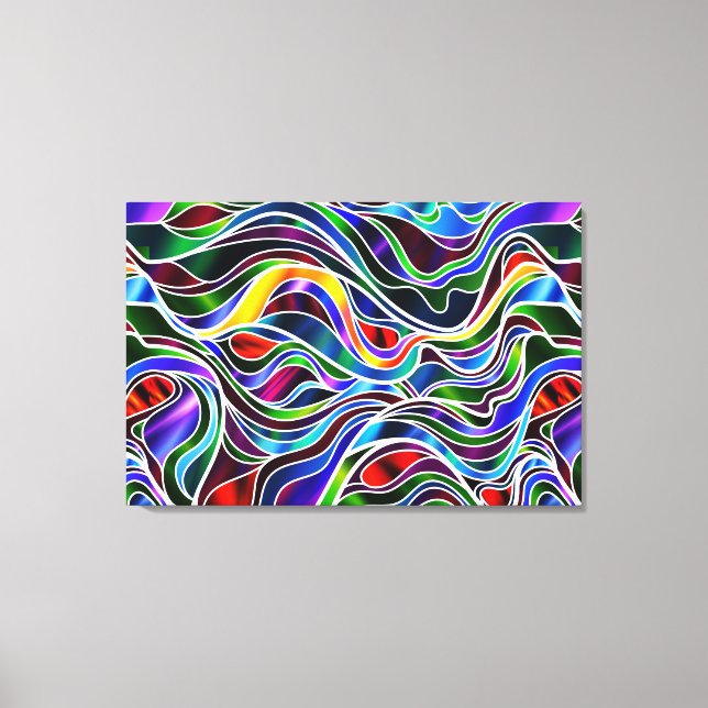 Psychedelic Stained Glass Abstract Canvas Print (Front)