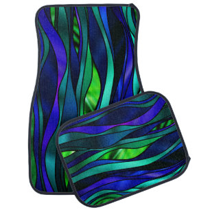 Psychedelic Stained Glass Abstract Car Mat