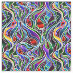 Psychedelic Stained Glass Abstract Fabric