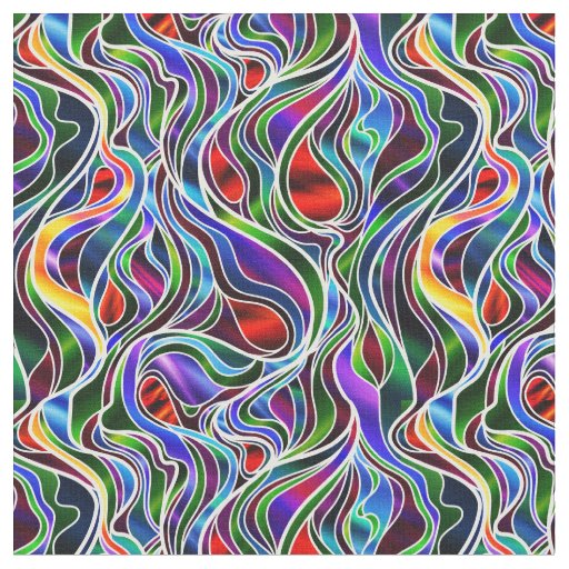 Psychedelic Stained Glass Abstract Fabric