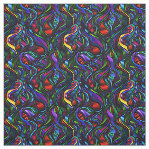 Psychedelic Stained Glass Abstract Fabric