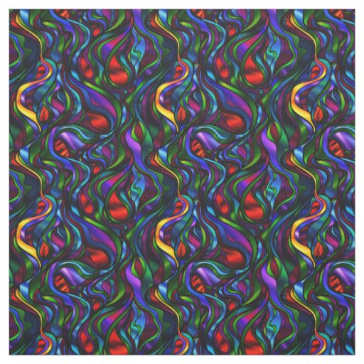 Psychedelic Stained Glass Abstract Fabric