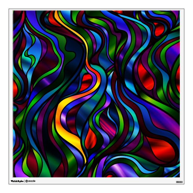 Psychedelic Stained Glass Abstract Wall Sticker (Front)