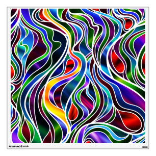 Psychedelic Stained Glass Abstract Wall Sticker