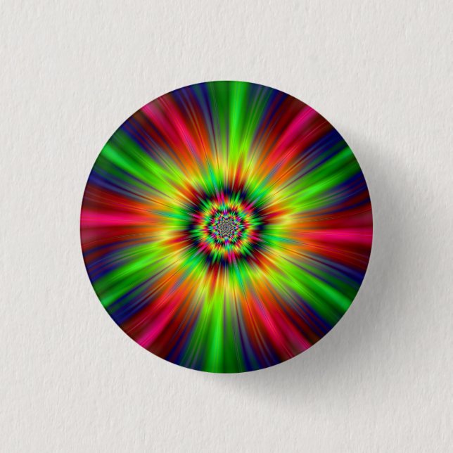Psychedelic Star Burst Pinback Button (Front)