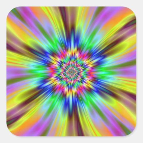 Psychedelic Star Square Sticker