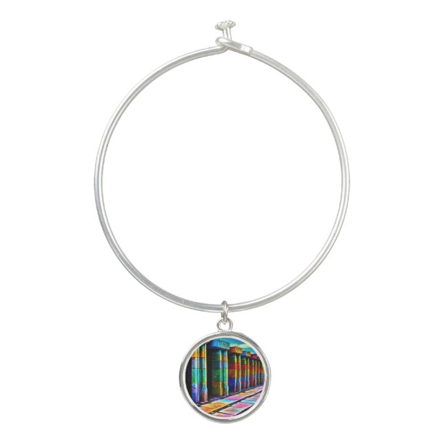 Psychedelic Stones Bangle Bracelet (Front)