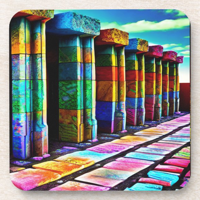 Psychedelic Stones Beverage Coaster (Front)