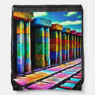 Psychedelic Stones Drawstring Bag