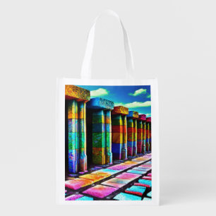Psychedelic Stones Grocery Bag
