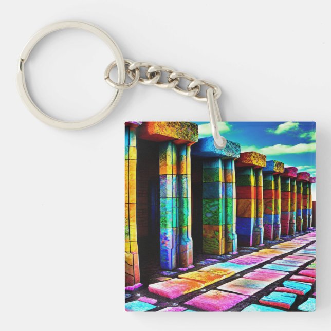 Psychedelic Stones Keychain (Front)