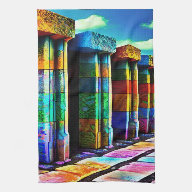 Psychedelic Stones Kitchen Towel (Vertical)