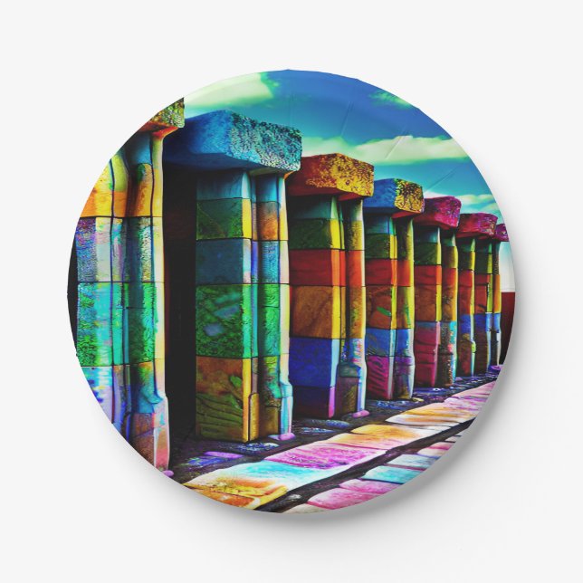 Psychedelic Stones Paper Plates (Front)