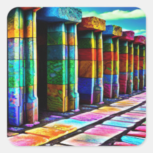 Psychedelic Stones Square Sticker