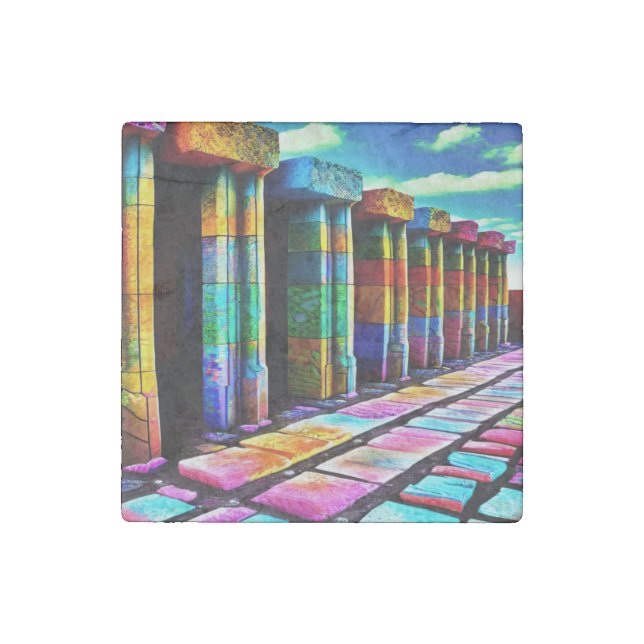 Psychedelic Stones Stone Magnet (Front)