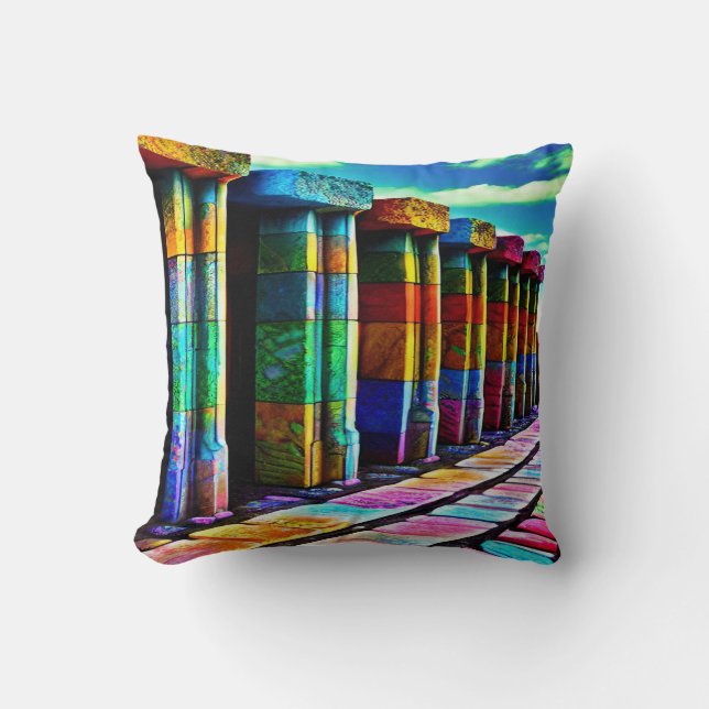 Psychedelic Stones Throw Pillow (Front)