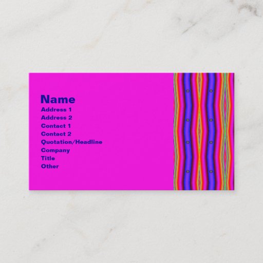 Customizable psychedelic stripes business card template
