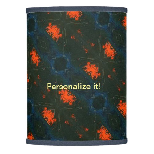 Psychedelic stripes circles blue orange black lamp shade